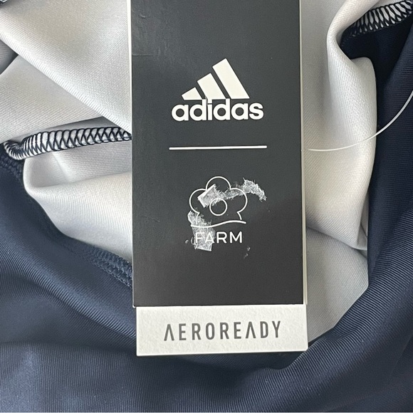 ADIDAS X FARM RIO PRINT BIKE SHORTS LEGEND INK ALMOST LIME HIGH RISE - Picture 5 of 13